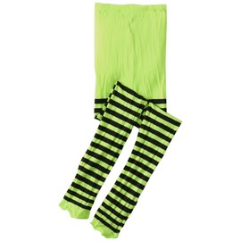 Jefferies Socks Girls 7-16 Stripe Tights, Lime/Black, 8-10