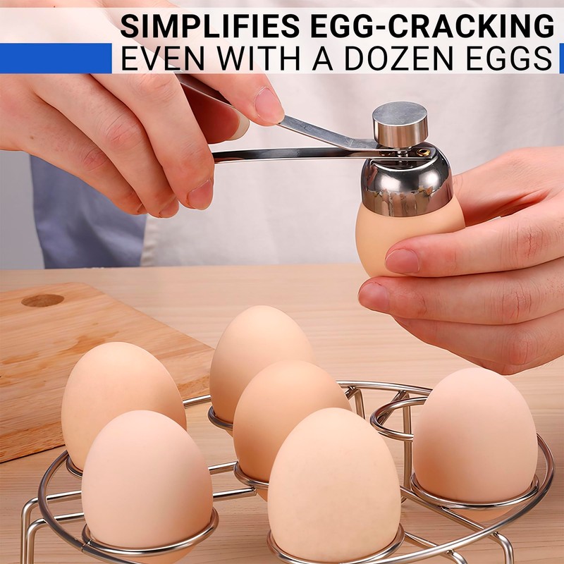 Egg Cracker Tool for Raw Eggs - Stainless Steel Egg