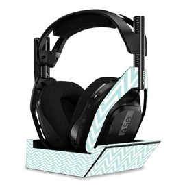 MightySkins Glossy Glitter Skin Compatible with Astro A50 Wireless Headphones + Base Station (Gen 4) - Aqua Chevron | Protective, Durable High-Gloss Glitter Finish | Easy to Apply | Made in The USA