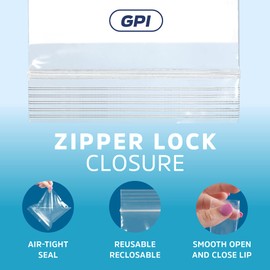 10" x 12" 1 Gallon Zip Bags, 2 Mil Thick Clear Plastic Reclosable Zipper Lock Bags with Write-on White Block, with Resealable Zip Top Lock for Food Storage, A4 Letter Size Paper, 100 Count