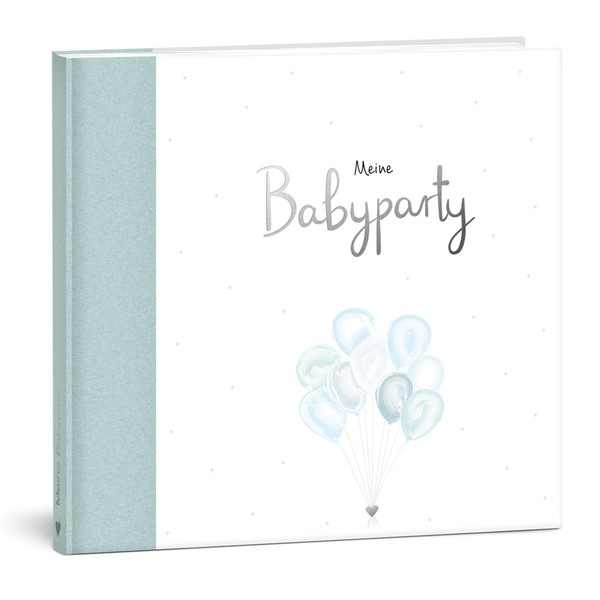 mintkind® Guest Book "Meine Babyparty" Blue I Baby Shower Gift Boy & Girl I Baby Shower & Baby Shower Decoration I Gender Reveal Party Decoration I Baby Photo Album to Design Yourself