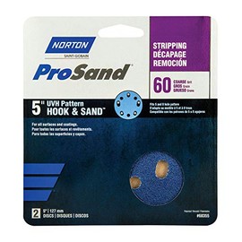 Norton 1918127 ProSand 5 in. Zirconia Alumina Hook & Loop 5 & 8 Hole UVH Stripping Disc44; 60 Grit Coarse - Pack of 22