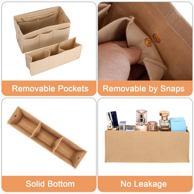 Bag Organiser Felt Handbag Organiser with Multiple Compartments Zip, 27