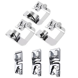 DFsucces Sewing Machine, Presser Feet, Triple Roll Presser, Replacement Sewing Machine Attachment, Multi-functional, For Household Sewing Machines, 0.5 inches (13 mm), 0.7 inches (19 mm), 0.1 inches (25 mm), 0.1 inches (3 mm), 0.2 inches (4 mm), 0.2 inch