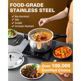 WantJoin Pressure Cooker, 12 Quart Stainless Steel Pressure Canner, Induction Compatible Cookware with Spring Valve Safeguard Devices,Compatible with Gas & Induction Cooker