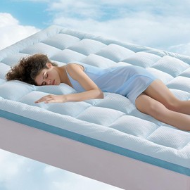 BEDELITE Full Mattress Topper Ultra Cooling for Hot Sleepers, Soft Pillow Top Mattress Pad, with Stretchable Pockets for 8"-21"