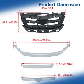 Silscvtt Front Grille Upper Black with Chrome Molding Trim Replacement for Fusion 2010-2012