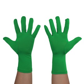 Sheface Men's and Women's Wrist Spandex Gloves Stretchy Costume Gloves Banquet Party Wedding Gloves (Green)