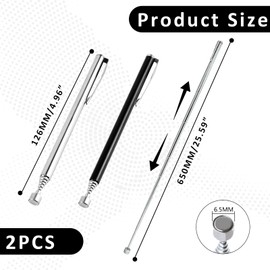 Set of 2 rod magnets, telescopic rod, telescopic magnet, telescopic magnet, telescopic magnet, rod magnet, adjustable, extendable magnetic pick-up tool, for magnetic rod collection of small metal