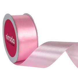 Rollo de Liston Satinado Doble Cara del #9 (3.8cm de ancho y 45 metros de largo), Para Flores Eternas, Listón Para Moños, Rosas Eternas (Rosa)