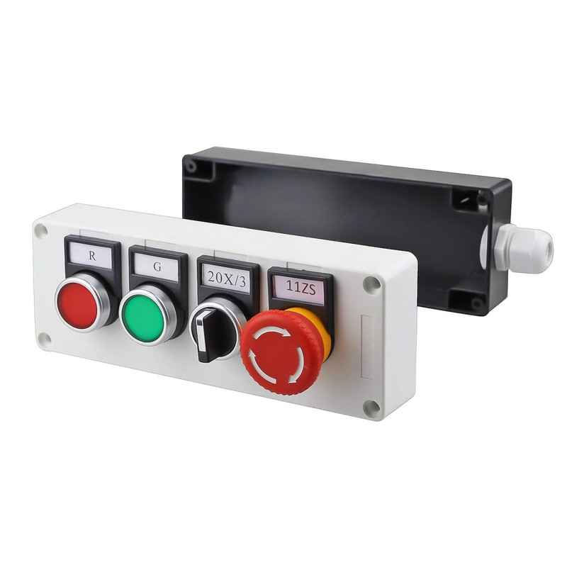 Nxtop Red Green Momentary Switch, Red Mushroom Emergency Stop Latching