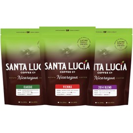 Specialty Volcanic Nicaraguan - The Santa Lucia Experience, Coffee Sampler Pack - Light, Medium & Dark Roasts - Low Acid, 91 Point, SHG, Small Batch Roasted, 100% Single-Origin, Ground, 3-12oz