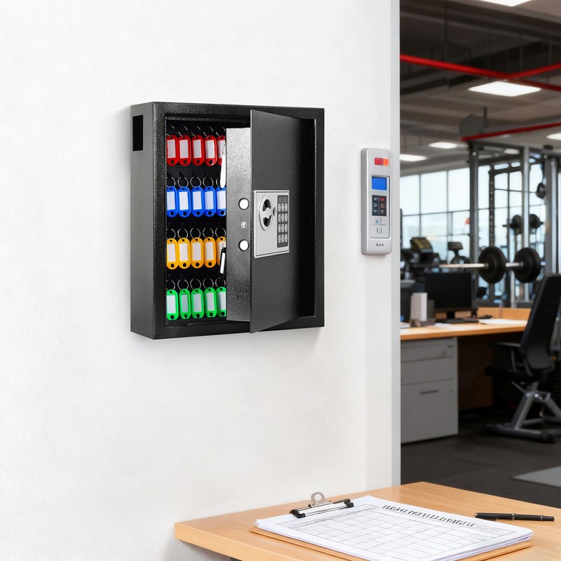 KYODOLED Electronic 60-Key Cabinet Wall-Mounted Digital Key Safe, Key Lock