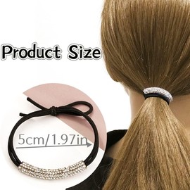 Sparkly rhinestones Hair Ties, 4Pcs Crystal Hair Scrunchie Glitter Rhinestone hair Cuff Rope,Sparkly rhinestones Ponytail Holders,Rhinestone Ponytail Cuffs hair Ponytail Holder Glitter Elastic Hair Tie