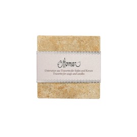 ottoman Travertine Soap Dish Decorative Stone 10 x 10 cm Natural Stone Untreated (Gold)