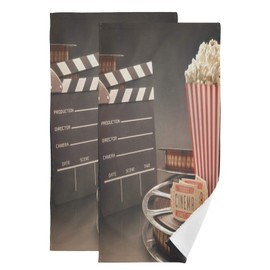 Blueangle 2 toallas de mano de palomitas de maíz para baño, hotel, gimnasio, spa, cocina, multiusos, decoración del hogar, toallas y paños de cara de 28.3 x 14.4 pulgadas