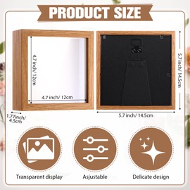 Ripeng 16 Pack Shadow Box Frame Display Case Picture Frame for Wedding Bouquet, Teacher Crafts, Photo, Ticket, Valentine, Mother Day, Medal, DIY Wall or Tabletop Gift(5 x 5 Inch,Light Wood)
