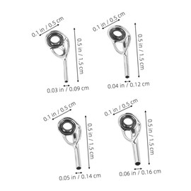 Kisangel 16pcs Stainless Steel Fishing Rod Guide Rings Set with Ceramic Insert Tips for Smooth Line Flow Durable Fishing Accessory Enhancing Control Sensitivity and Efficiency