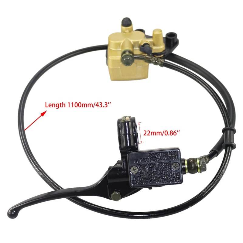 PRO BAT Front Disc Brake Master Cylinder Caliper + 190mm/7.48''