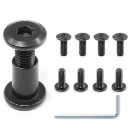 Jersvimc 10 Pair(20 Piece) M6x16mm Hex Drive Socket Cap Bolt with Allen Wrench, Black Furniture Connector Bolts M6 Countersunk Screw Barrel Nuts Binding Screws for Crib Replacement Belt Cabinet