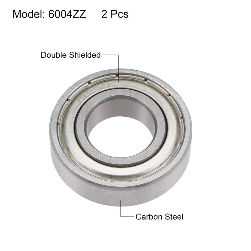 sourcing map 6004ZZ Deep Groove Ball Bearings Z2 20mm X