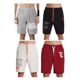 Extreme Pop Mens Sports Shorts with Pockets Soft Summer French Terry Cotton Shorts UK Brand XS-XXXL, Combo 2