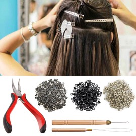Hair Extension Kits for Beginners - Nano Ring Hair Extension Plier,Hairstyling Accessories for Home Party Wedding Dance Dating Girls