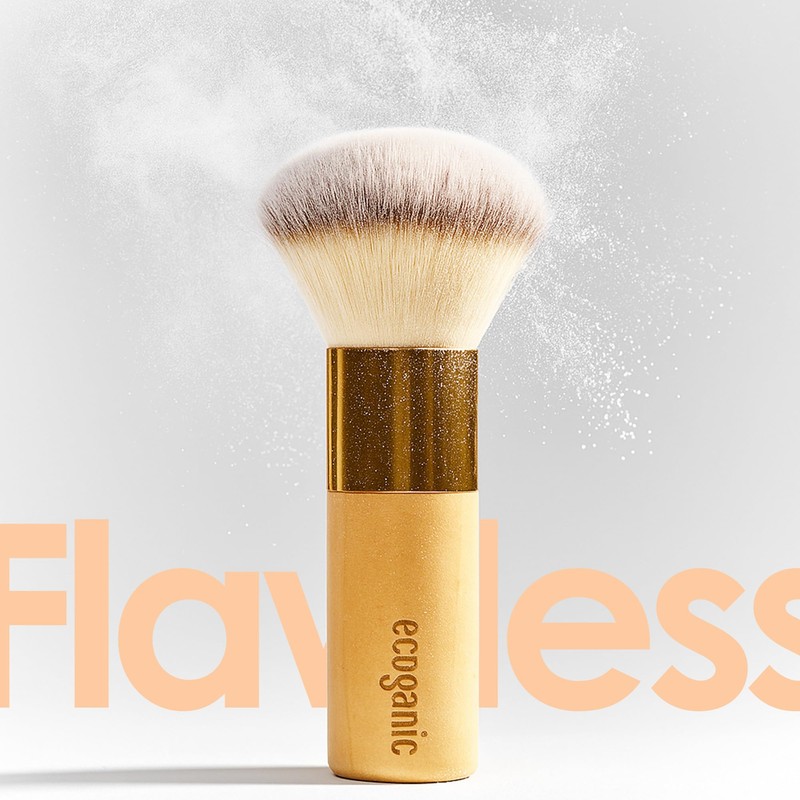 Ecoganic Kabuki Brush Fluffy Powder Brush for Loose Powder, Bronzer,