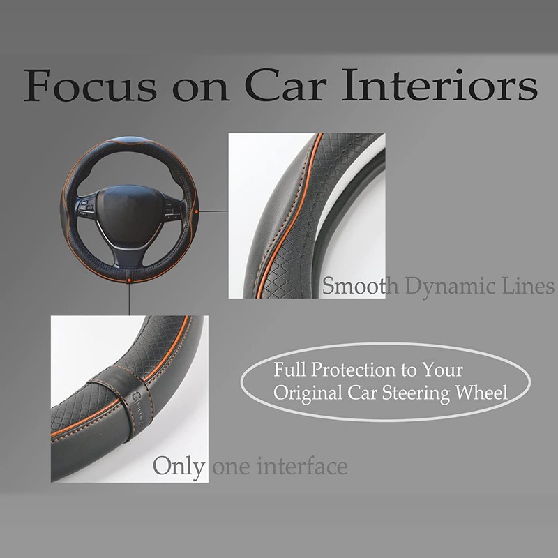 Car Steering Wheel Cover, Anti-Slip, Safety, Soft, Breathable, Heavy Duty,