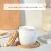 SDALI HOME Sugar Bowl with Lid and Spoon,White Ceramic Sugar