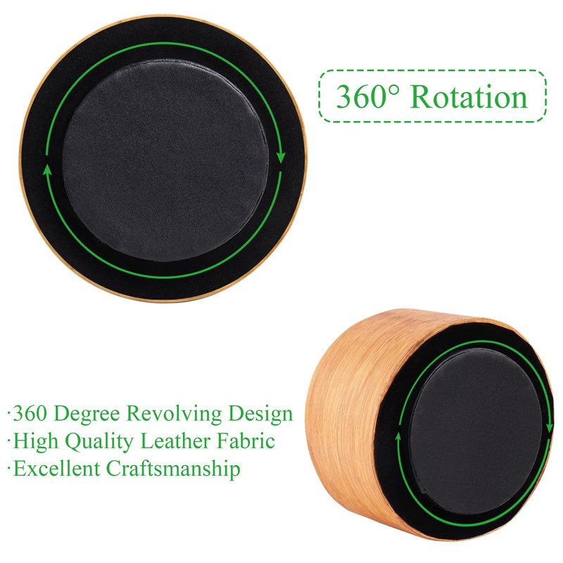 Czzmy Round Leather Art Supply Organizer,Remote Control Holder,360 Degree Spinning,Multi-Functional