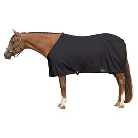 Dura-Tech Closed Front Nylon Horse Stable Sheet | Color Black | Size 80 | Everyday Use | Breathable 420D Nylon | Contour Cut | Fleece Wither Protection | Secure Fit