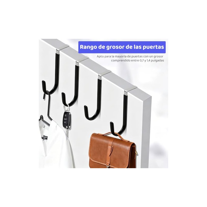 12 Pcs Ganchos de Puerta de Metal con Recubrimiento de