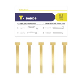 Windplusya 20 pcs Dental Matrix T Bands, Dental Sectional Contoured Metal Matrices Bands,T Shape Matrix Bands Tooth Repair kit. (Small Straight)
