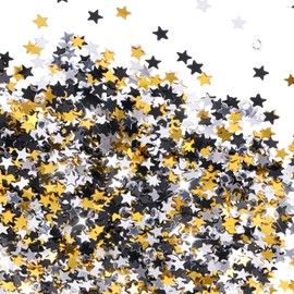 3000Pcs Silver Glitter Table Confetti, Holographic Star Confettis, Metallic Silver Foil Star Sequins for crafts, Sprinkles Stars Confetti for Party Wedding Festival Decorations