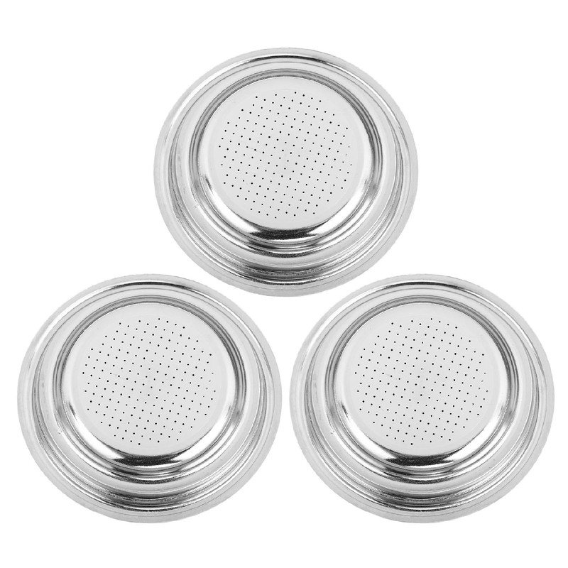 3pcs Stainless Steel Coffee Filter 51mm Pressurized Filter Basket Reusable