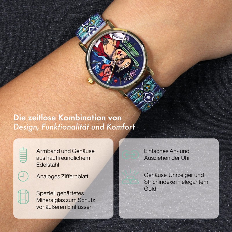 Raptor Damenarmbanduhr FRIDA KAHLO Edition mit Zugband