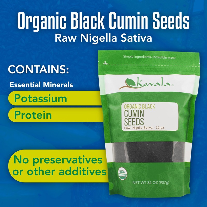 Kevala Organic Black Cumin Seeds (Nigella Sativa) – Raw Seeds