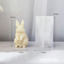 3D Rabbit Candle Silicone Molds Easter Bunny Resin Casting Mould for DIY Candle Making Polymer Clay Craft Plaster Home Decoration (Standing Bunny)