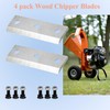 Wood Chipper Blades with Screws, Alloy Steel Shredder Knives, 4-Pack