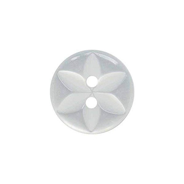 11.5mm Plastic Round Baby Star Buttons White - Pack of
