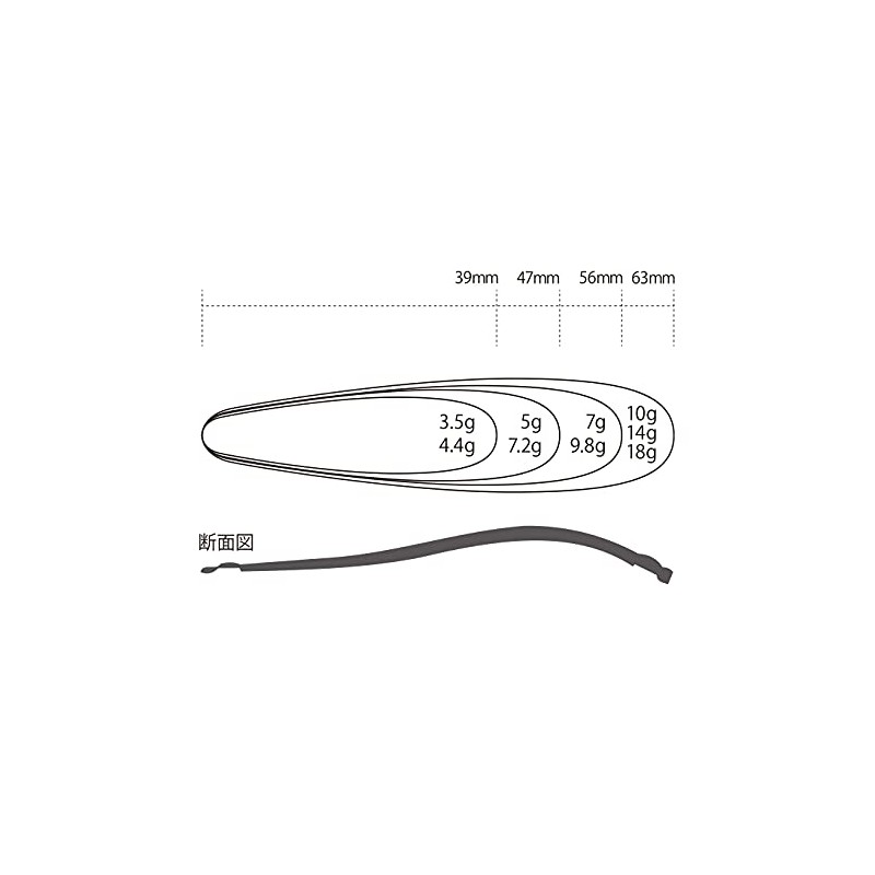 TIEMCO Lightning W LW9.8g #303 Hammered Gold/GRN