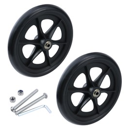 Crapyt 2 PCS Walker Wheels Replacement Drive Walker Replacement Parts Black 7.87"×1.97" Wheelchair Wheels for Wheelchairs, Walkers, Rollers, etc