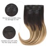 HOTBANANA Human Hair Clip in Hair Extensions, Dark Brown to