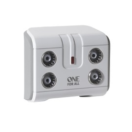 One For All Signal Booster/Splitter for TV - 4 Outputs (14x amplified) - Plug and Play - For interference free reception - Full HD compatible - white - SV9604