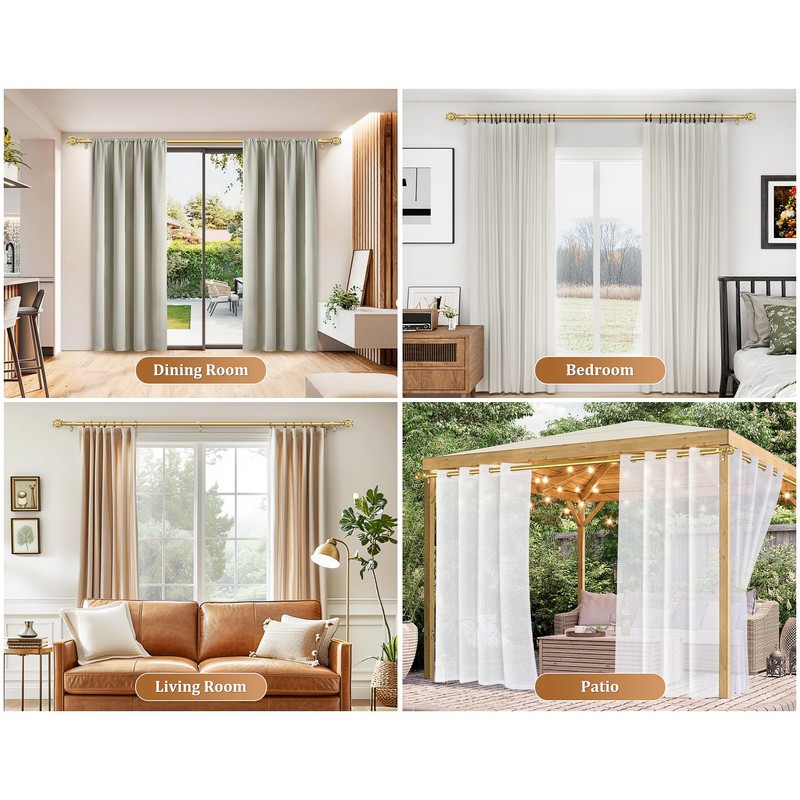 Curtain Rods 2 Pack, HOTOZON Curtain Rods for Windows 28