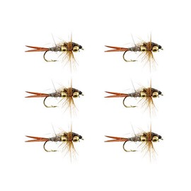 Wild Water Fly Fishing Beaded Brown Stonefly, Size 12, Qty. 6