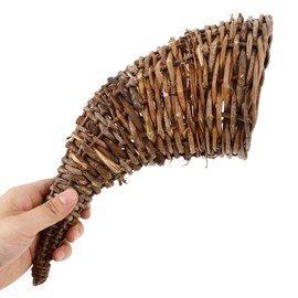 GANAZONO Thanksgiving Cornucopia Basket, Horn of Plenty Basket for Table Centerpiece - Harvest Cornucopia Horn Wicker Grapevine Fall Fruits Basket Snack Food Basket for Autumn Party Decor