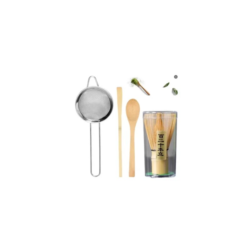 Bamboo Matcha Whisk Set for Tea Making – 4-Piece Chasen