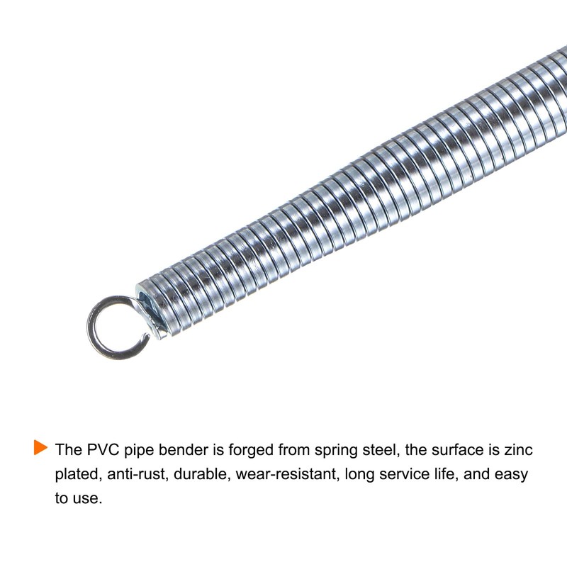 sourcing map PVC Spring Bender 15.5mm OD 550mm Long Zinc